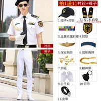 С короткими рукавами+белые брюки+импортированное золотое плечо глава+большие блоки-11