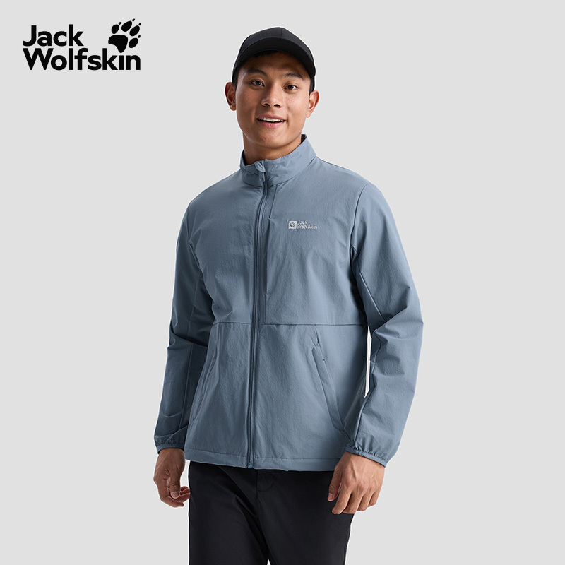 Jackwolfskin Men's Outdoor Casual 2025 New Windproof Stand Collar Softshell Jacket 5324071