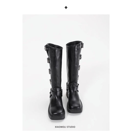 Over-The-Knee Boots for Women, Spring and Autumn, Retro Western Cowboy Boots, High Brown Riding Martin Boots, Versatile Single Boots