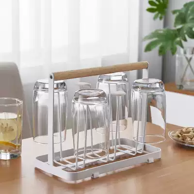 Japanese style simple and fashionable wine cup holder kitchen table glass iron drain cup holder storage rack
