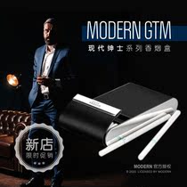 Germany MODERN ultra-thin portable leather stainless steel 97mm long smoke fine cigarette case 20pcs cowhide womens cigarette case