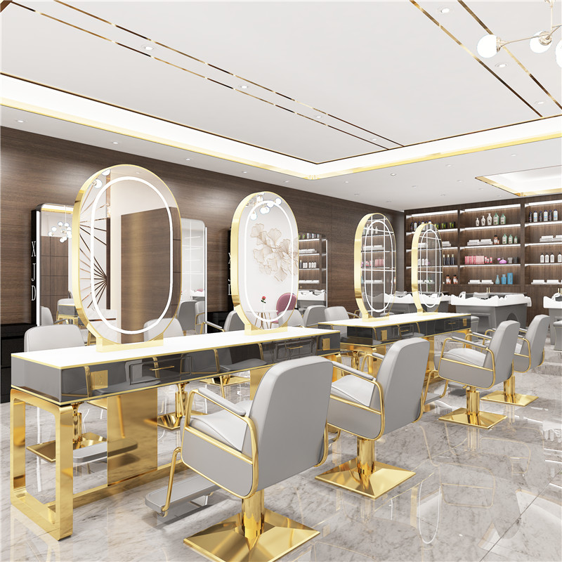 The new hairdressing shop mirror table hair salon mirror table hair salon special mirror table net red haircut dyeing perm hairdressing mirror table with lamp