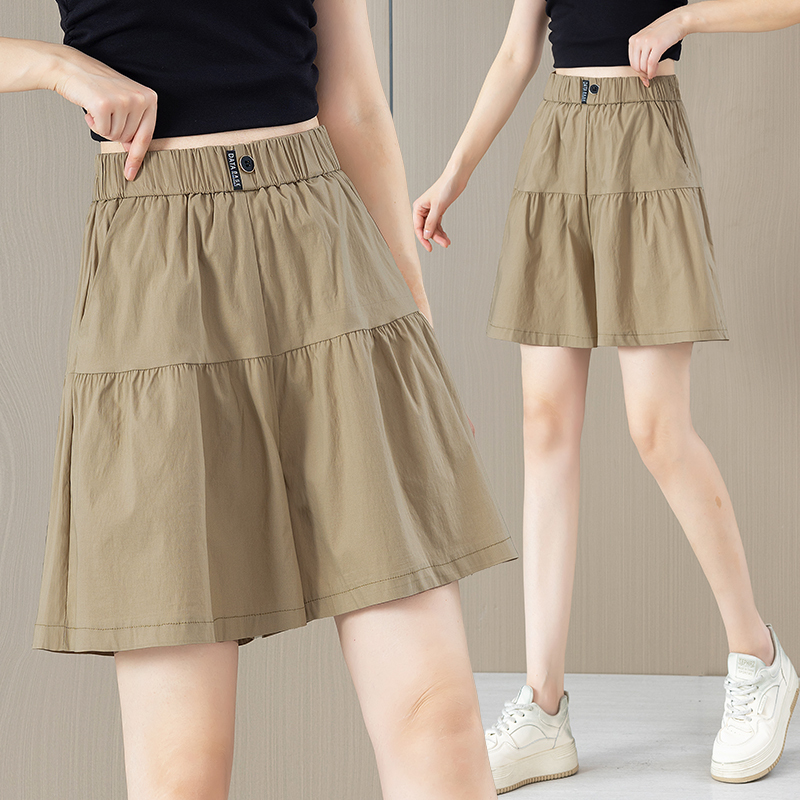 Summer Thin Casual Plus-Size Five-Point Skirt Shorts for Women, Lazy Style Quick-Drying Shorts, Loose Fit, Slimming Four-Point Skirt Shorts