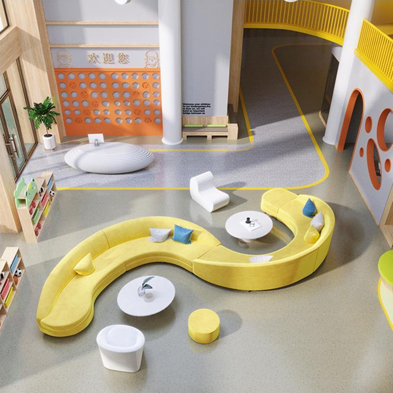 Training institution sofa office reception guest creative kindergarten library lounge area waiting area sofa