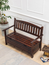 Outdoor anti-corrosion wooden park chair outdoor bench reservoir bench bench versatile leisure backing chair stool