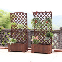 Anti-corrosive wooden box fenced flower rack climbing outdoor fence outdoor courtyard decorated flower slot partition