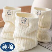 5 Double white cloth Socks Socks children Pure cotton Chinese cylinder Sox Spring and autumn style Cute Ins Chains Han version Summer thin stockings