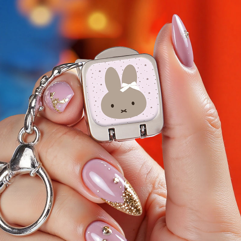 Miffy Rabbit Mini Square Folding Nail Clipper Portable Keychain Nail Clipper Pendant Women's Nail Clipper Square Shape