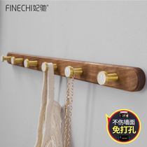 Solid wood hooks into door Xuanguan free of punching into the family bedroom Bathroom wall-mounted clothes hanger Hanger God with light and luxurious walls