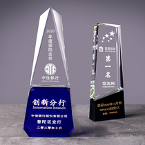 Creative crystal trophy Custom color printing photo bevel screen Creative lettering production company excellent employee medal