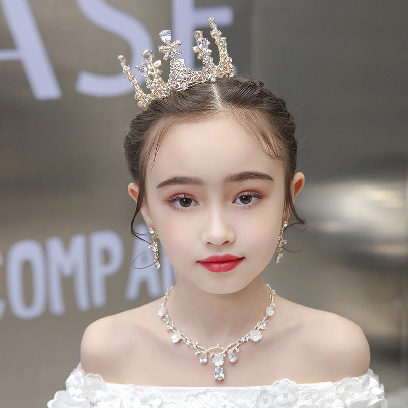 Children's princess children show catwalk Korean version of the small crown headdress girls birthday party little girl round crown