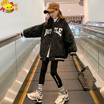 Girls coat thickens 2022 new gas childrens cotton clothes in winter clothes