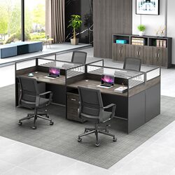 Screen Desk Simple Modern 4 Four-Six-Person Office Staff Deck Workstation Desk and Chair Combination