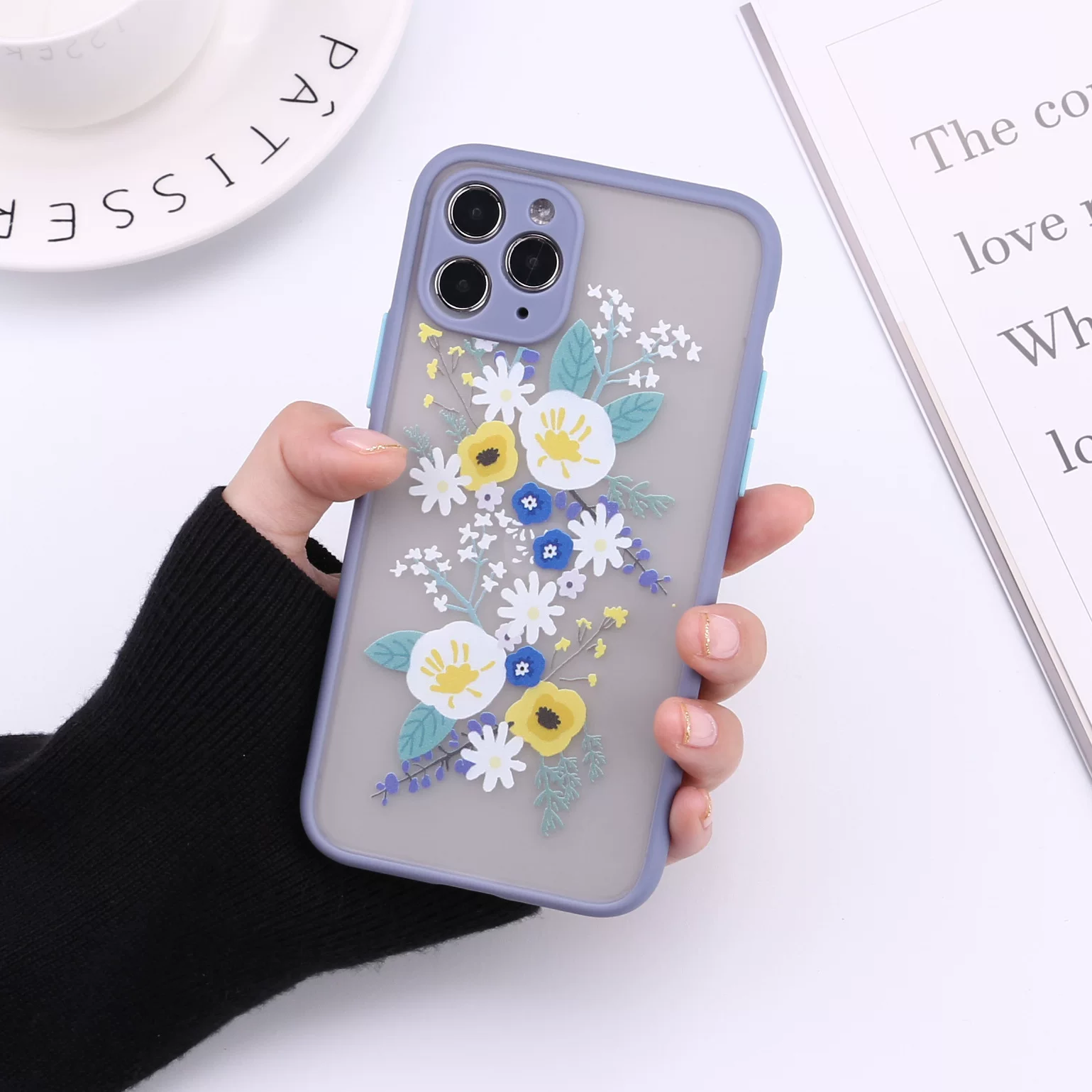 Кейс с 3D рельефным рисунком цветок для iPhone 11 Pro Max X XS MAX 7 8 Plus SE2020, мягкий бампер, прозрачный