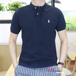 2024 clearance special price American Paul RL lapel short-sleeved men's loose t-shirt business solid color Polo shirt summer