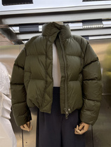 mocha Korean version of the new winter loose simple stand-up collar white duck down bread warm down jacket womens tide