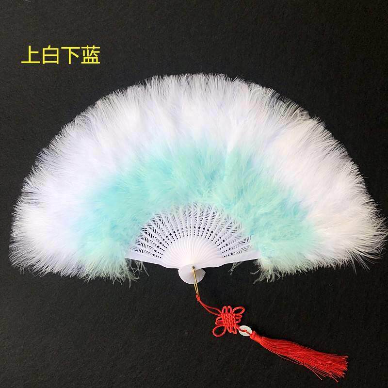 Декоративный веер 戏曲表演大号厘米羽毛砍樵30刘海扇子标准加厚50*舞蹈扇全绒