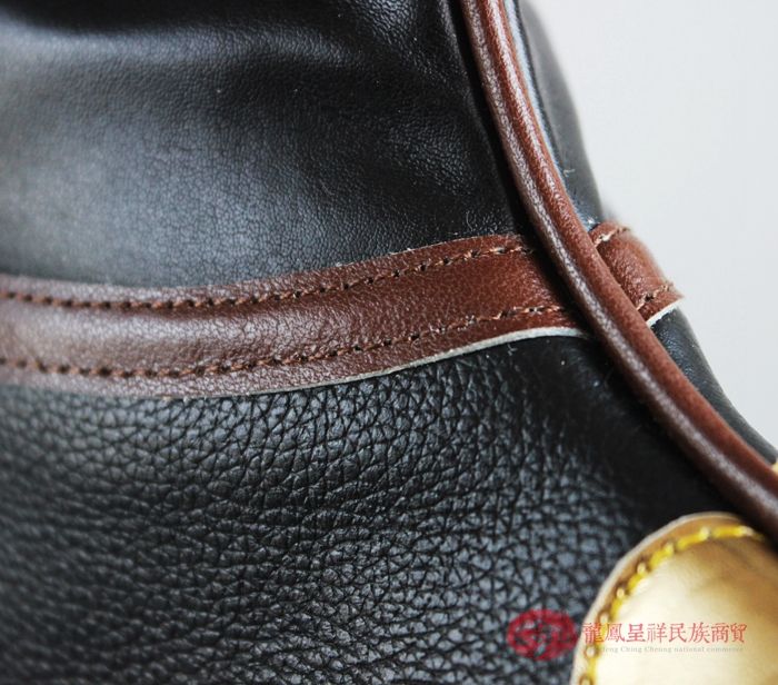 Giày cao cổ Mông Cổ của nam giới Giày cao cổ đặc biệt của người dân tộc thiểu số giày đen Giày ủng Mông Cổ làm bằng tay - Giày ống