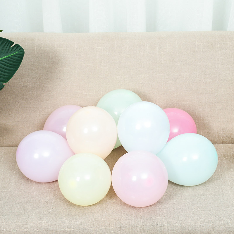 Thickened Opening Mesh Red 10 Inch Macaron Color Sublight Round Latex Balloon Knot Wedding Room Decoration Scene Arrangement