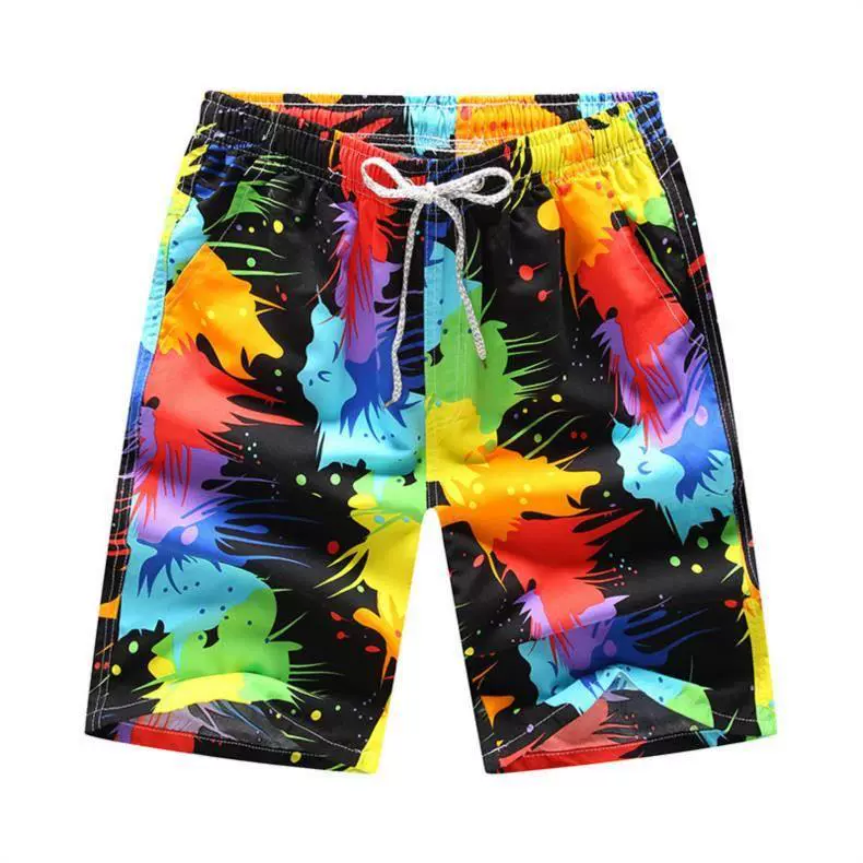 Quần short nam đi biển quần giữa màu xanh lá cây đường phố lướt sóng chạy màu cam nhiều túi du lịch bãi biển nhà 5 - Quần bãi biển