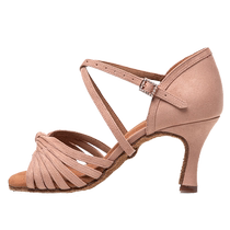 Dance World Professional Latin Dance Shoes Adult Womens Medium High Heels Soft Sole Teacher Shoes Performance Shoes Latin Dance Shoes Cha Cha