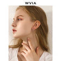 Geometric circle hollow stud earrings female Diamond simple small earrings 2021 New Tide Korean temperament ear jewelry