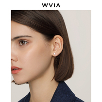 Cool wind hexagonal small stud earrings female sterling silver simple raise earrings New ins tide 999 white fungus stick earrings