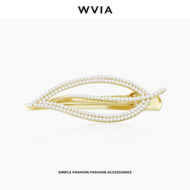 Korean leaf Pearl hairclip female summer side clip Bangar clip fairy card headgear short hair accessories