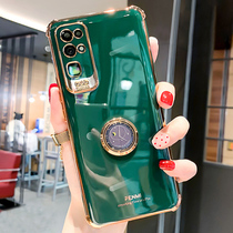 Huawei Glory 30 Phone Shell Plated Silicone Gel Clock Bracket 30s Protective Shell Ring Buckle Air Bag Anti-Fall 30pro Protective Sleeve Camera Full Package Lens Limited Edition Women 5g Fashion Hongor