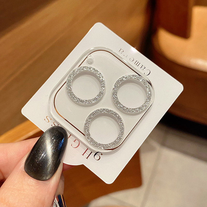 Apple 13promax integrated sparkling lens film iphone13 lens with flash drilling full package 13mini camera ring anti-fall 12pro max camera protective film water drill