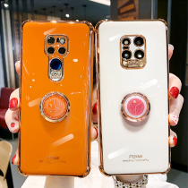 Huawei mate20pro mobile phone shell plated silicone gel clock holder mate20 protective shell ring buckle airbag anti-fall m20 protective sleeve camera full package lens female popular por fashion p