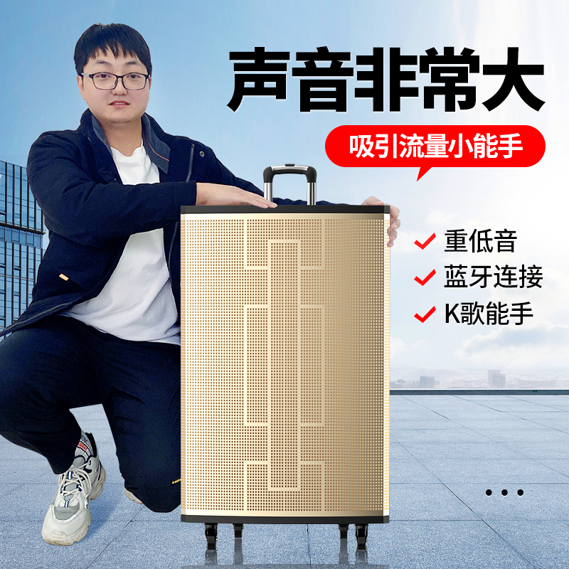 Outdoor K Songs High Power Jump Square Dance Professional Mobility Lalever Acoustics Outdoor Performances Singing Shops Special Meeting Room Dance Classroom Training Speaker Wireless Bluetooth With Mike Suit