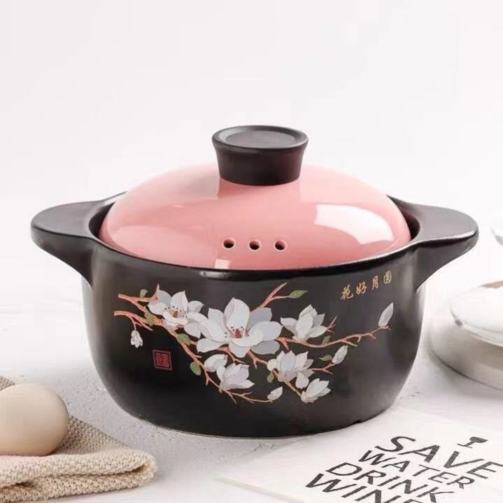 Mountain tea flower casserole small home Number of dry burning without cracking pregnant woman with high temperature resistant to the traditional Chinese medicine cooker porridge gas cooker for the use of the