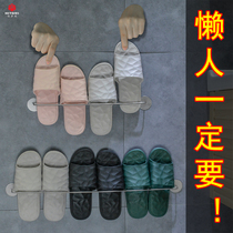 Toilet mop rack-free wall-mounted home bathroom rack door rear shoe rack drain storage artifact