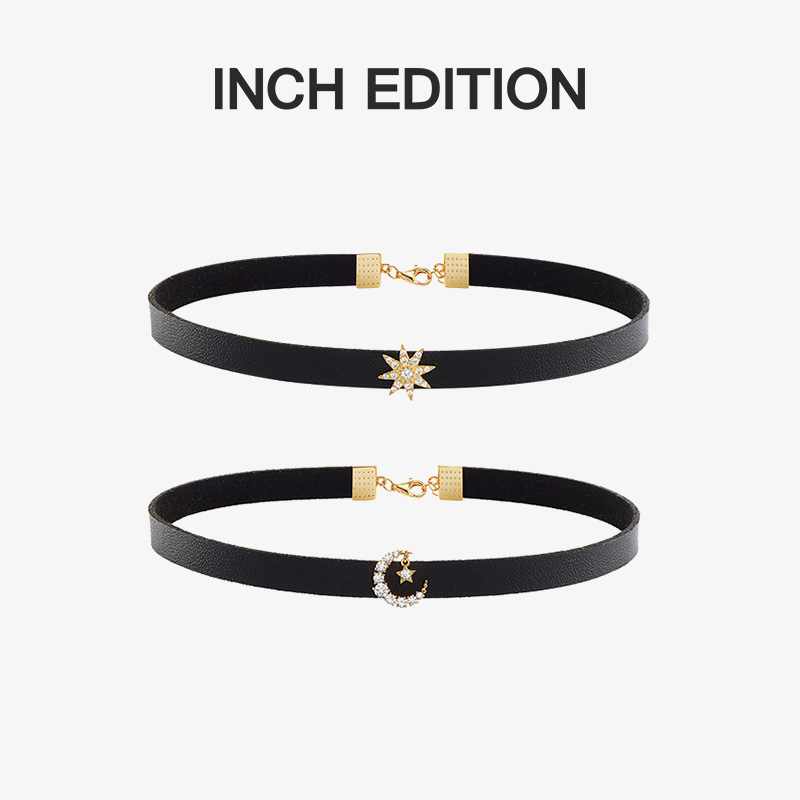 INCH EDITION collar choker necklace women's black neck collar necklace chain high-end design clavicle chain