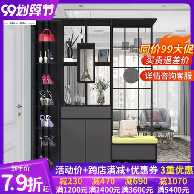 Door entrance entrance shoe cabinet integrated Cabinet modern simple fantasy Hall glass door wine cabinet living room screen partition cabinet