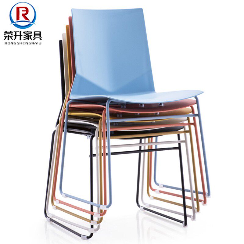 Adult dining chair Home simple plastic steel dining chair leisure modern office reception chair Conference chair staff training chair