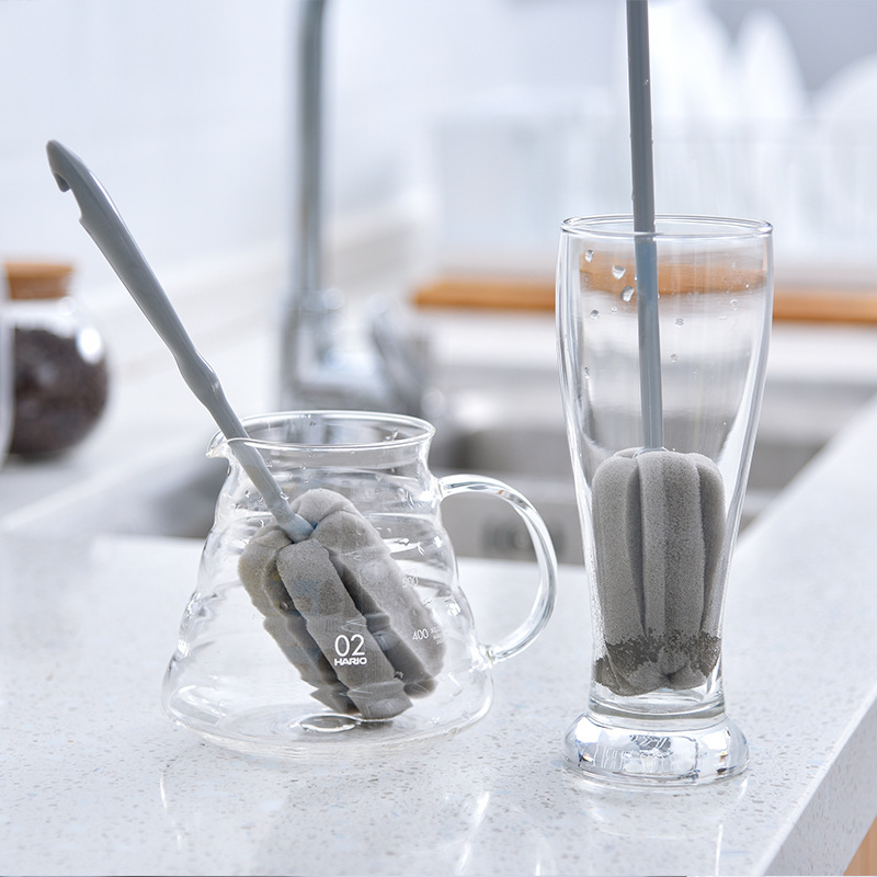 Long handle Cup Brushed with cup Divine Instrumental Brush Water Cup Clean Long Handle Bottle Brush No Dead Angle Go To Tea Stain Sponge Small Brush