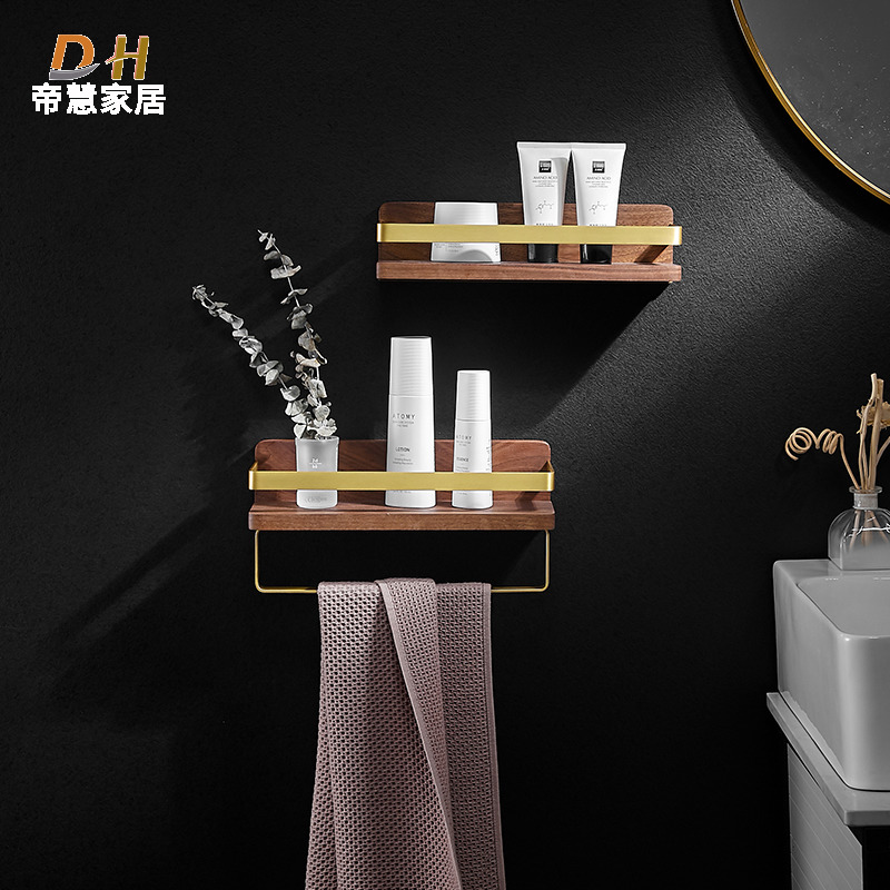 Free Punching Light Lavish Solid Wood Makeup Room Mirror Front Shelve Bathroom Towel Hanging Pole Cosmetic Body body Bath Lotion containing floor shelf