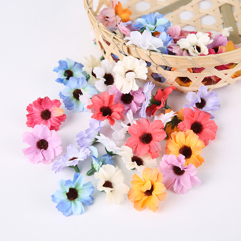 Senteal emulation small daisy flower head small sunflowers Persian Chrysanthemum Flowers Fake Flowers Diy Handmade Ring Material