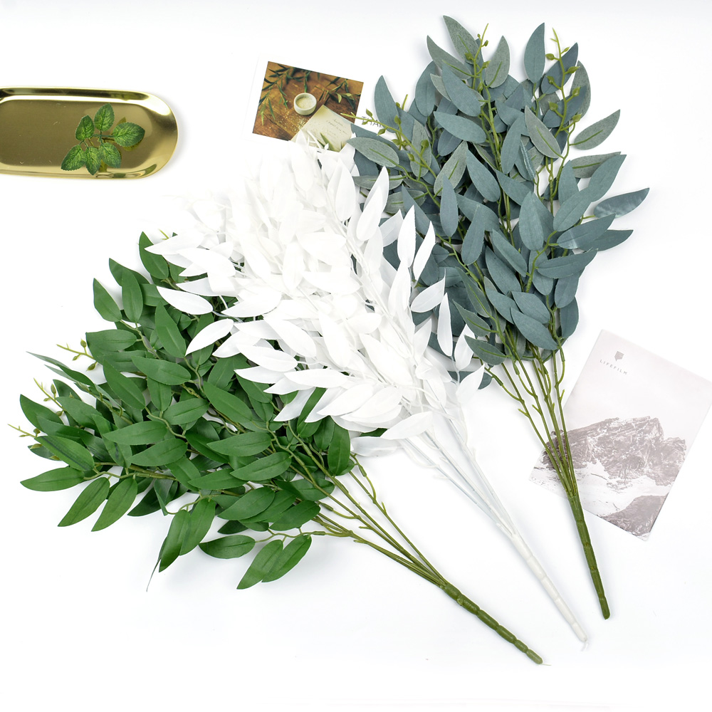 Senteo emulation 5 fork to put the beam willow leaf bouquet home living room table matching leaves for decorative props furnishing-Taobao