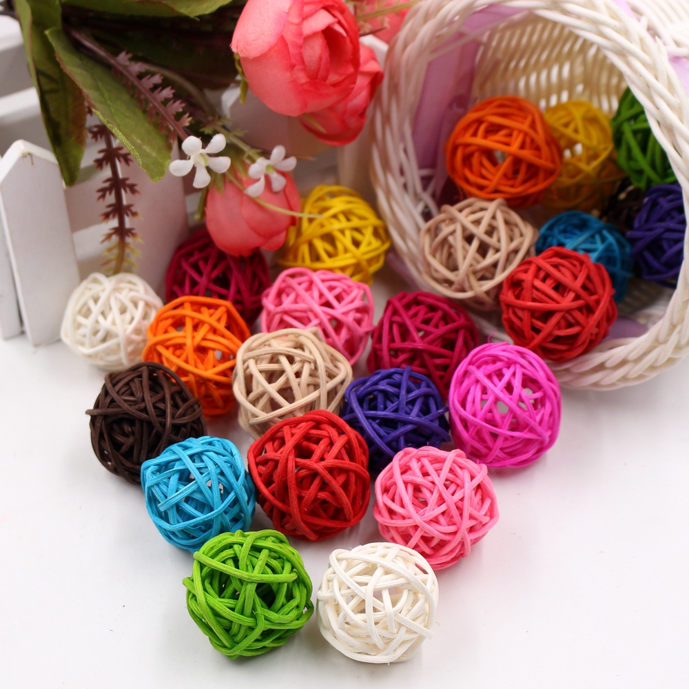 Natural colored round vine ball decorations diy hand - made garland with materials home - hanging accessories