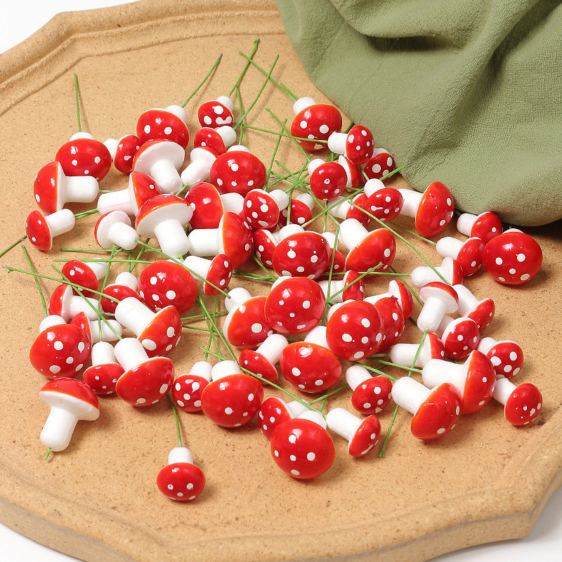 Simulation Foam Small Mushroom Diy Handmade Flower Ring Material Accessories Christmas Decorations Shooting Props Plant Bonsai-Taobao