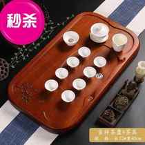 Customize the Customize The Whole of the Flowers Pear Wood Solid Wood Tea Tray Drain rectangular Chaoshan Chinese retro size No.