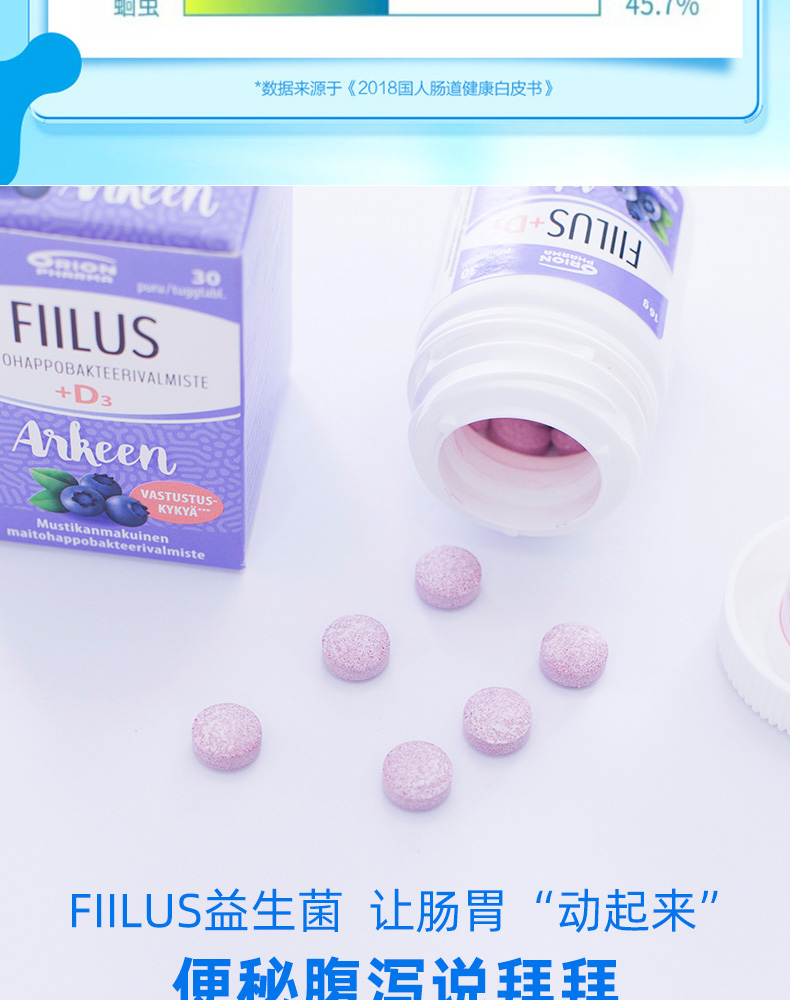 芬兰FIILUS儿童咀嚼片成人益生菌草莓