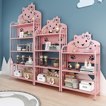 Home landing Childrens bookshelf living room simple creative multi-layer iron shelf student picture book storage rack bookcase