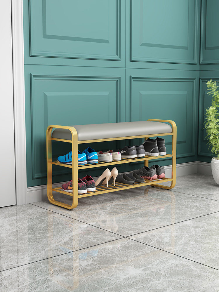 Wrought iron household floor shoe rack Living room simple shelf Entrance storage artifact Multi-layer dustproof creative shoe rack