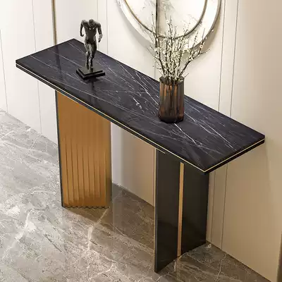 Italian-style light luxury porch cabinet blocking the entrance table against the wall into the door crossing the door