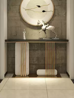 Light luxury marble entrance door facing the entrance cabinet Living room entrance door against the wall decoration modern and simple entrance table table