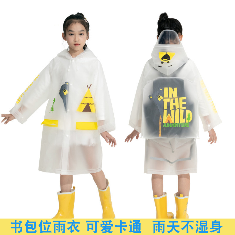 Children's raincoat School girl school boy raincoat Waterproof whole body kindergarten baby school coat thickened child backpack